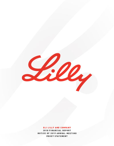 The front cover of Lilly's 2018 Annual Report and Proxy Statement